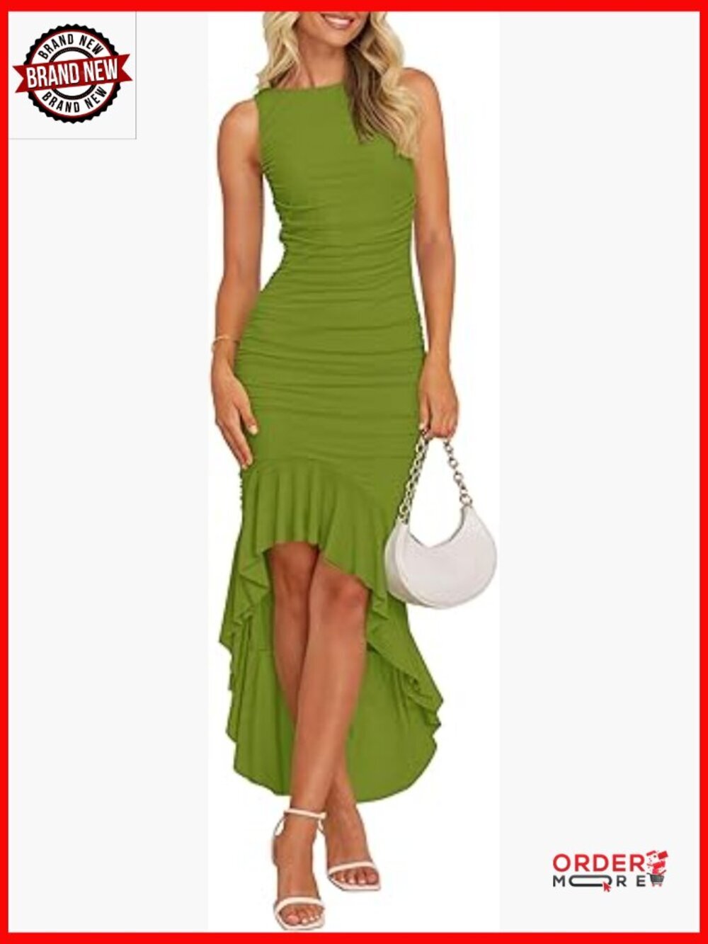 Sleeveless Backless Ruffle Mermaid Bodycon Dress